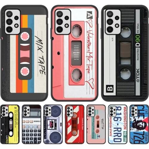Cassette Tape Retro Case For Samsung A02 A03S A12 A21S A31 A41 A51 A71 A32 A42 A52 A72 A82 A22 A30 A20 A40 A50 A70 Case Silicone