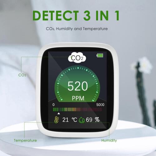 Air Monitor CO2 Carbon Dioxide Detector Greenhouse Warehouse Air Quality Temperature Humidity Monitor Fast Measurement Meter
