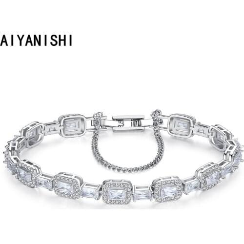 AIYANISHI 18K Gold Filled Elegant Bracelets for Female Tennis Bracelets For Women Party Bracelet Couples Korean Fashion Gifts