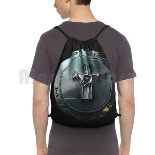 Emblem Designed Merch Backpack Drawstring Bags Gym Bag Waterproof Mistang Car Sports Car