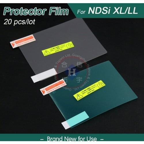 HOTHINK 20pcs/lot Clear Top+Bottom LCD Screen Protector Film Guard with cleaning cloth For Nintendo dsi xl / dsi ll