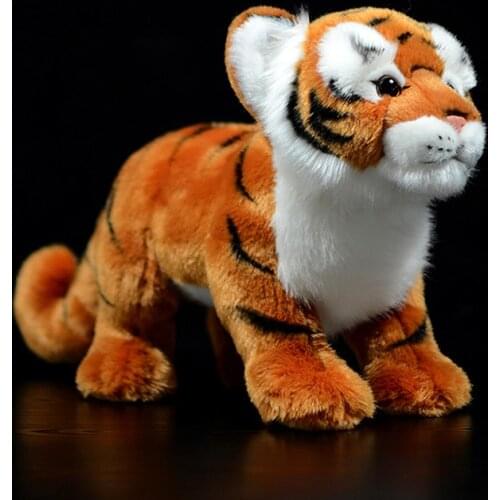 Simulation Stand Tiger Stuffed Plush Toy Soft Lifelike Panthera tigris Doll Cute Realistic Animal Model For Child Birthday Gift