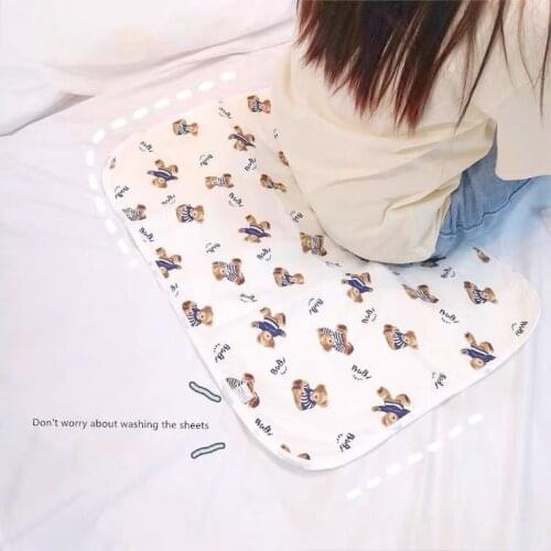 Cute Aunt Bear Pad Dormitory Menstrual Pad Cotton Washable Menstrual Period Leak-proof Mattress