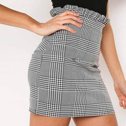 Fashion Plaid A-line Skirt Ruffles High Waist New Skirt Women Mini Skirts Female New Summer Spring Skirt For Women Bottoms