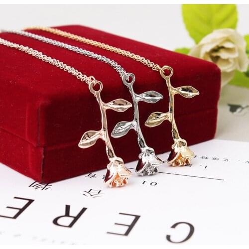Fashion Jewelry Collier Gold Silver Color Statement Pendant Necklace Women Long Chains Flower Jewelry Lovers Gifts Gothic Choker