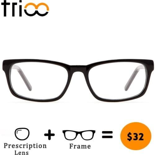 TRIOO Male Reading Glasses Clear Transparent Prescription Spectacles Optical Myopia 1.5 1.61 1.67 index Eye Glasses for men