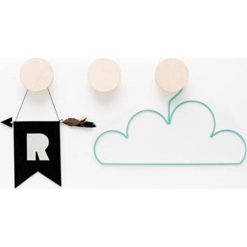 Nordic Natural Wooden Clothes Wall Hook For Kids Room Decoration Wood Hanger Hook Decor Hanger Scandinavian Kids Room Decor