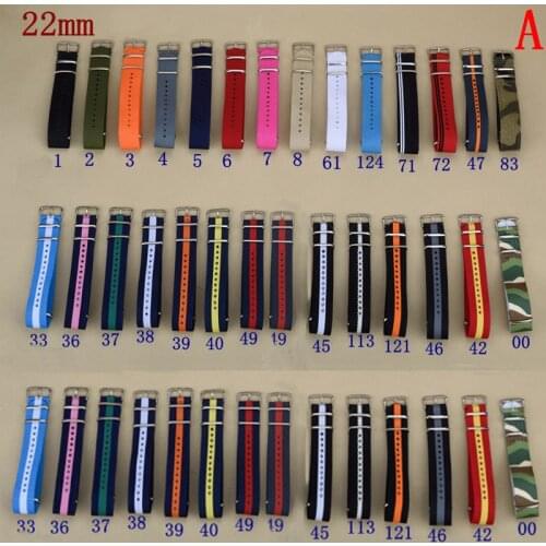 MR NENG Military Nato Fabric Woven Nylon Watchband 22mm Strap Band Buckle belt on for hours Belt Multicolor Colors In Stock