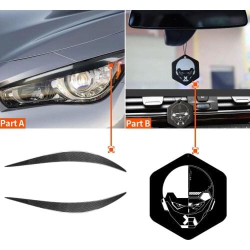 2021 New Carbon Fiber Car Headlight Eyelid Eyebrows Cover Sticker For Infiniti Q50 Trim Headlamp Anti Rub Strips Car Styling
