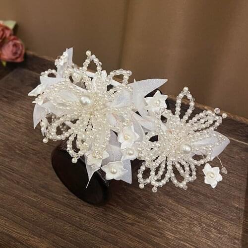 New Bride Hairband Pearl Beads Wedding Hair Jewelry Beaded Photo Studio Super Fairy Wedding Headdress