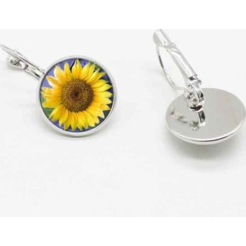 New classic popular earrings ear hooks Best selling sunflower earrings jewelry