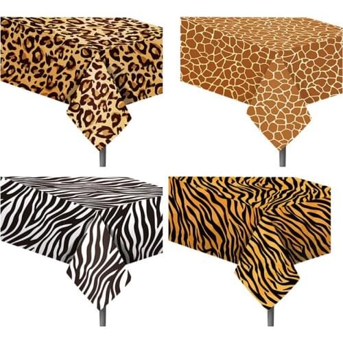 Disposable Jungle Safari Birthday Animals Tiger Zebra Party Decor Tablecloth