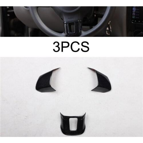 Fit For Volkswagen Bora 2008-2012 3PCS Carbon Fiber ABS Car Steering Wheel Cover Trim Car Styling Accessories
