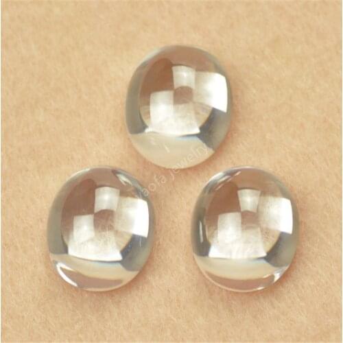 4x6~10x12mm 5A White Oval Shape Cabochon Flat Bottom Cubic Zirconia Stone Loose Synthetic Gems CZ For Jewelry