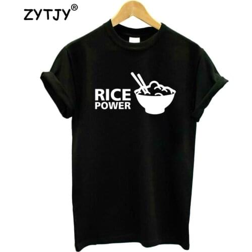 RICE Power Print Women Tshirt Cotton Funny t Shirt For Lady Girl Top Tee Hipster Tumblr Drop Ship HH-137