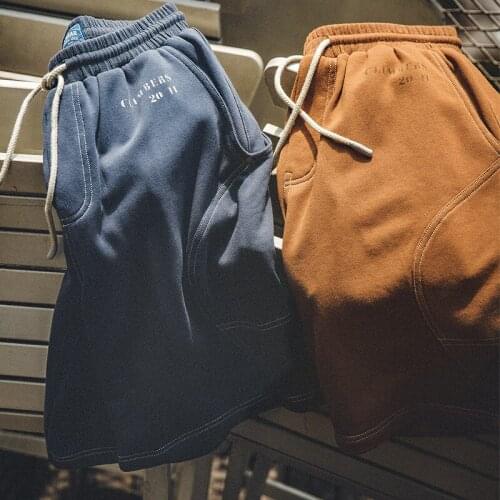 Solid Lace-up Men Casual Elasticity Shorts Wide Leg 320G Cotton Summer Male Stylish Loose Cityboy Shorts Daily Bottoms