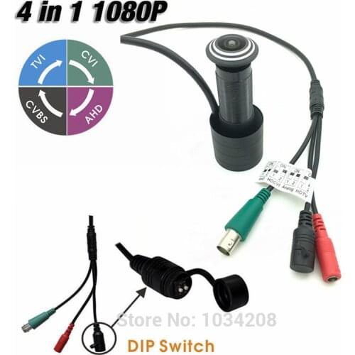 SONY IMX323 Sensor HD 1080P Door Peephole Mini Camera1.8mm Fisheye Lens Security Cat Camera 4 IN 1 AHD/CVI/TVI/CVBS Video Output