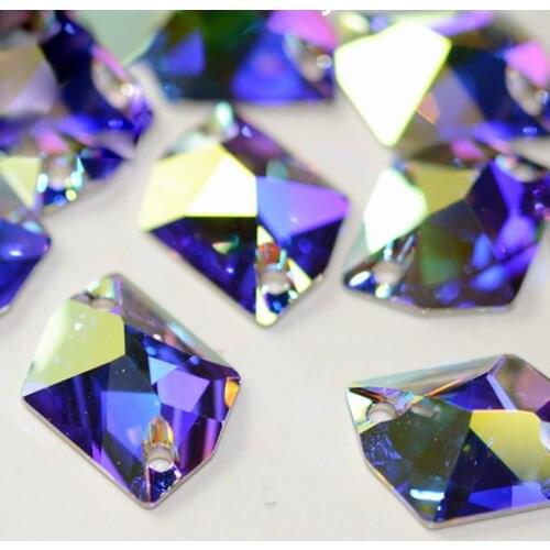 Crystal AB 3265 Cosmic Sew On Mirror Flat Back Rhinestones Sew On Vestiados Sewing Rhinestone Crystal Stone Glass Strass