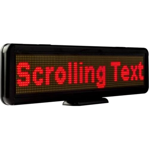 110V-220V LED Scrolling Display Board Programmable Built-in battery Sign support any languages-Red message support any languages