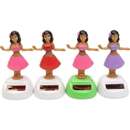 4x Solar Powered Dancing Hula Girl Swinging Bobble Toy Gift For Car Decoration