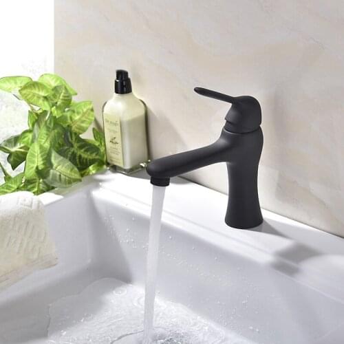 Factory sales Single Handle Bathroom Sink Faucet Stainless Steel Basin Mixer Taps,black Finish--MD667