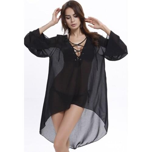 2019 New Spring Summer Dress Fashion Casual Simple Sexy Temperament Solid Large Size Loose Long Sleeve V Neck Dress Women ZW190