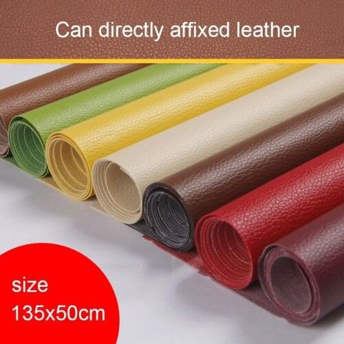 ZYFMPTEX 135x50cm 0.6cm Thick New Arrival Self-sticking Pu Leather Lychee Texture Repair Artificial Leather Handmade Materials