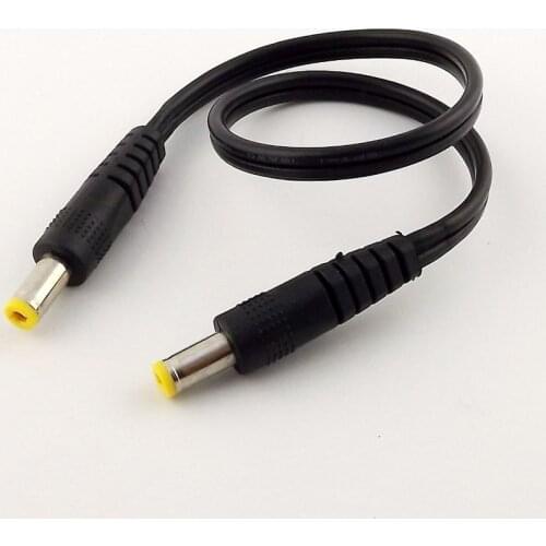 10pcs 1FT Male to Male 5.5mm x 2.1mm Plug DC Power Adapter Cable 18AWG CCTV Camera