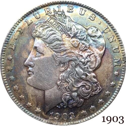 United States Of America 1903 Morgan One Dollar US Coin Liberty Cupronickel Silver Plated In God We Trust Copy Coin