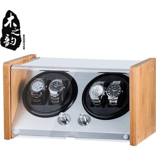 Automatic Luxury Watch Winder Box Display Accessories Mechnical Wooden for Male Wood Storage Metal Knob Switch Rectangle