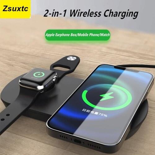 15W Fast Wireless Charger For iWatch For iPhone Airpods Pro For Samsung Galaxy Active Watch Phone Dock Holder Station