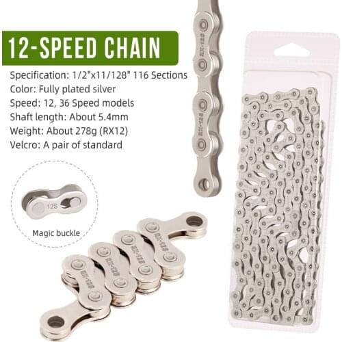 12/36 Speed Chain Bicycle Parts Electroplated Silver Chains For MTB Silver Chain 12v Mountain Road Bike Accessories