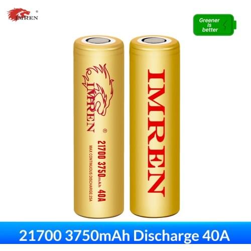 IMREN New Original 21700 3.7V 3750MAH Discharge 40A Battery Li-ion Battery Rechargeable Battery for Flashlights Headlamps Toys