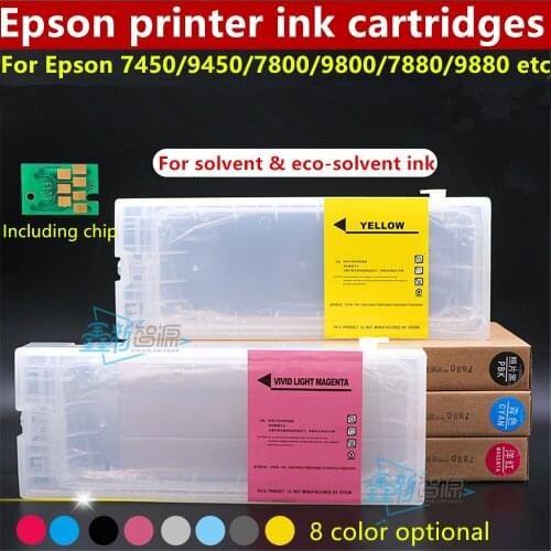 Ink cartridges for EPSON 7800/7880/9880C/7450/9450/9800 Printer Refill Ink Cartridge sub tank/Refillable ink Cartridge with chip