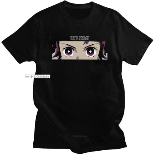 Kawaii Tanjiro Box Demon Slayer Tshirt Men O-Neck Short Sleeve Kimetsu No Yaiba Summer T Shirt Cotton Tee Tops
