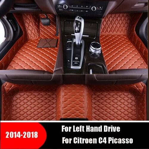 For Citroen C4 Picasso 5 seats 2014 2015 2016 2017 2018 Car Floor Mats Carpets Decor Floorliner Leather Dash For Citron grand