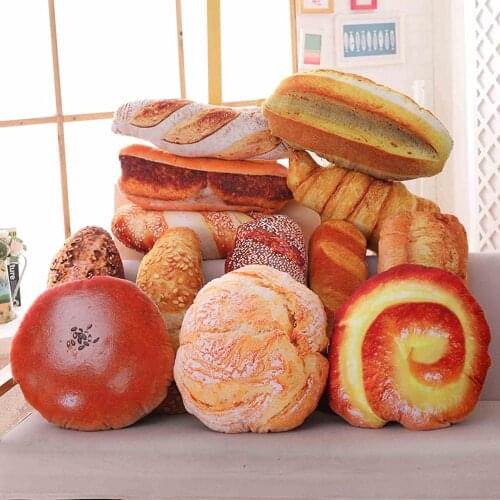 Creative Bread Plush Pillow Food Plush Toy Funny Fastfood Nap Pillow Cushion Home Decor Kids Toy Birthday Gift