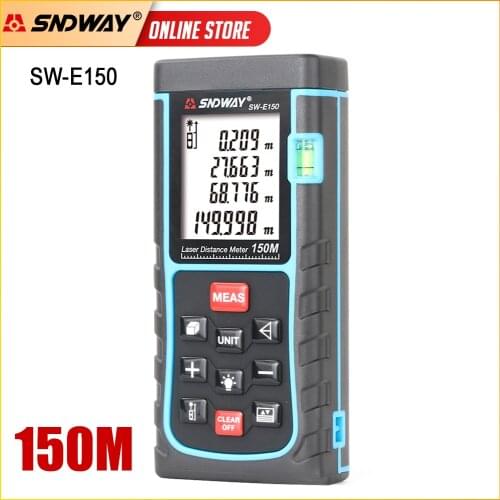 SNDWAY Laser Distance Meter Rangefinder 150/120/100/80/70/60/50/40M Laser Tape Measure trena Range Finder Building Measure Tool