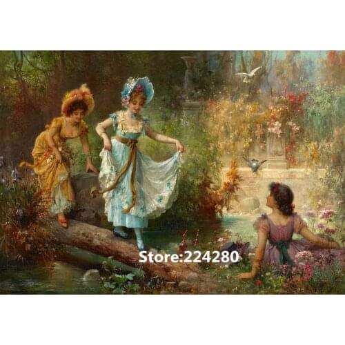 Beauty Garden play People Needlework,14CT Cross stitch, Bricolage Embroidery kits Patterns Art Cross-Stitching,DIY Handmade
