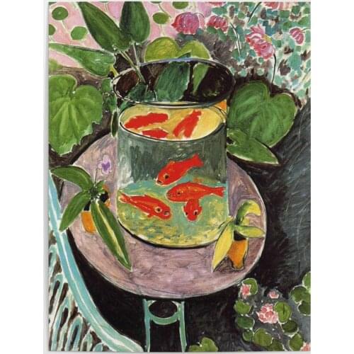Wall Art Henri Matisse Poster HD Prints Gold Fish Canvas Painting Home Decor Living Room Modular Fish tank Plant Leaves Pictures