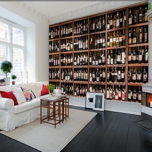 3D Modern fashion Mural Stereo wine cabinet Photo Wallpaper living room Restaurant gold flower Wallpaper 8D wall Decor