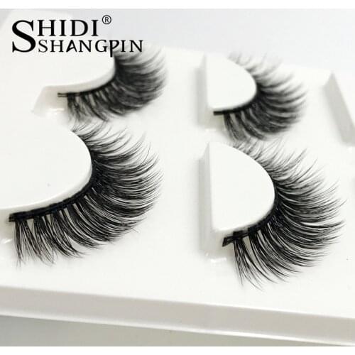 3 Pairs Mink False Eyelashes Set with Glue Handmade Natural Fake Lashes Bushy Artificial False Eyelash Extension For Nightclub