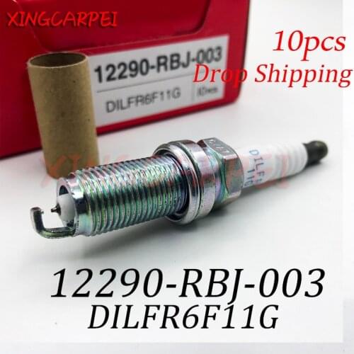 NEW 10 pcs 12290-RBJ-003 DILFR6F-11G Dual Iridium Spark Plug For Honda Insight 1.3 2010 2011 12290 RBJ 003 DILFR6F 11G Auto Part