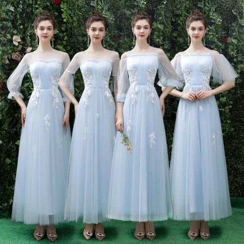 Bridesmaids Dresses Illusion Full O-Neck Appliques Embroidery Pearls Pleat Lace Tulle Luxury A-Line Lady Wedding Party Gown E700
