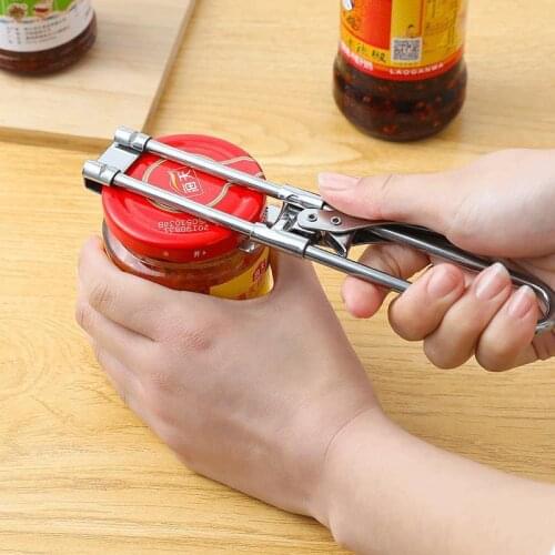 Adjustable Bottle Opener Multifunctional Can Opener Stainless Steel Manual Jar Lid Opener Gripper Kitchen Supplies 2021 dropship