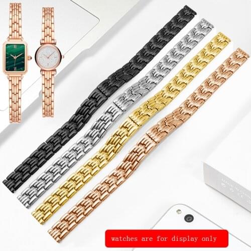 Small Size Stainless Steel Watchband Replacement Lola Rose CK Females Watch Accessories 10mm Black Golden
