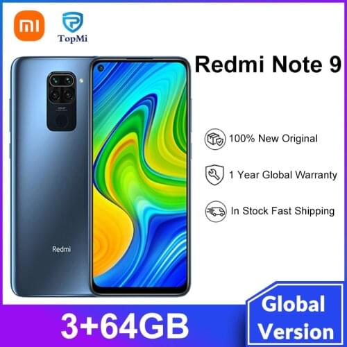 Global Version Xiaomi Redmi Note 9 Smartphone 4GB RAM 128GB ROM MTK Helio G85 Octa core 18W 5020 mAh Battery 6.53" 48MP
