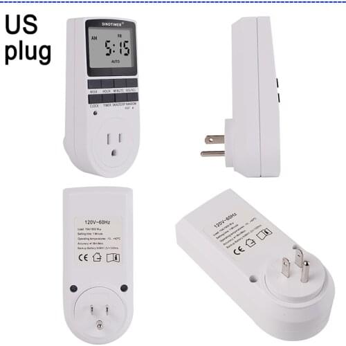 US Type Electrical 7 Days Weekly Programmable Wall Plug-in Digital Plug Time Switch Timer Socket Outlet Power 110V AC