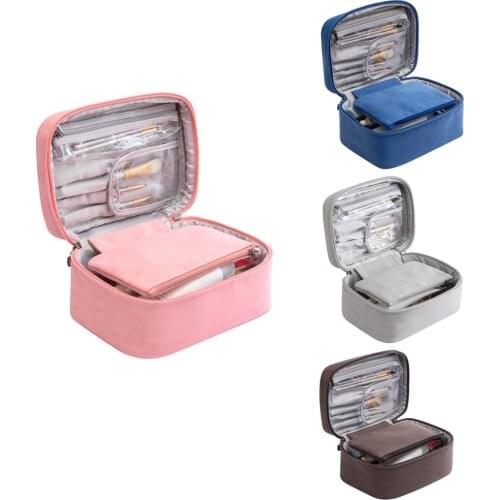 Convenient Travel Cosmetic Bag with Cosmetic Brush Holder Storage Bag Simple Large-capacity Bag Travel Toiletries Bag
