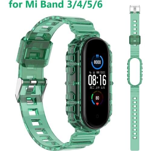 Green MI BAND 6 Strap For Xiaomi Mi Band 5 Bracelet TPU Replacement Strap mi band 4 3 Sport Wristband Miband 5 Strap Fashion